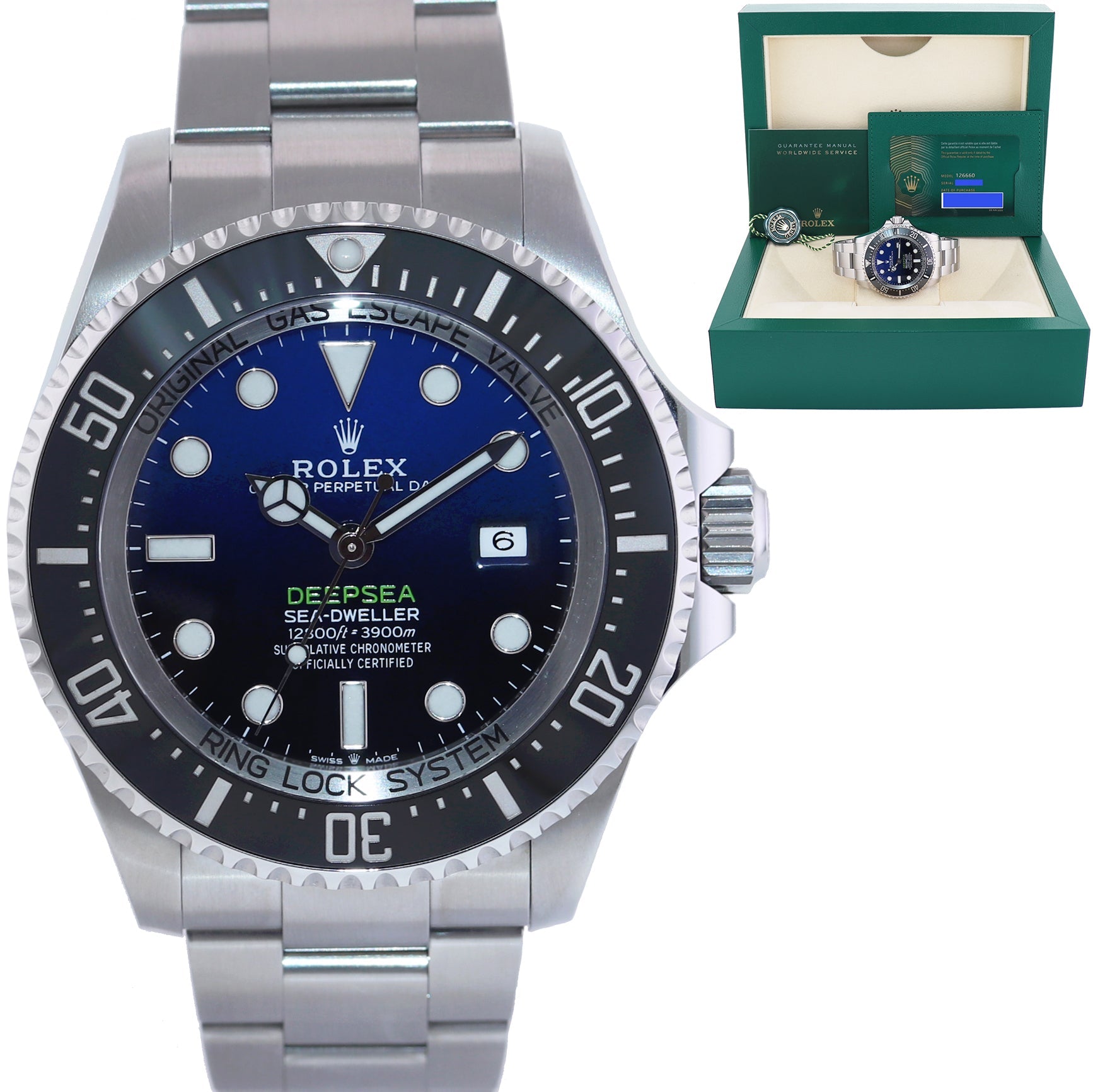 2022 NEW PAPERS Rolex Sea-Dweller Deepsea James Cameron Blue Watch Box – Collectors Huntington