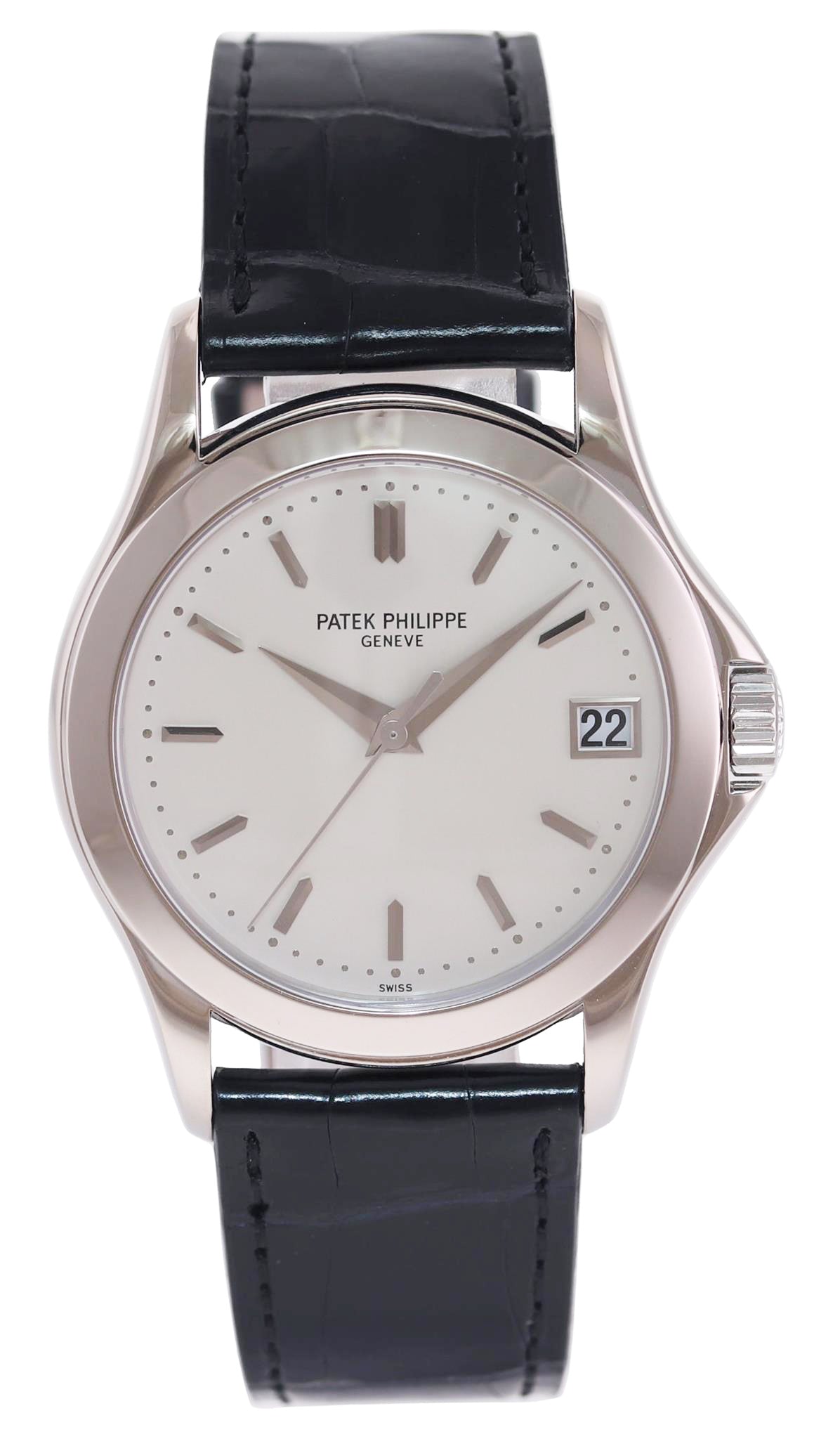 MINT Patek Philippe 5107G 37mm White Gold Black Leather Calatrava Watch Box