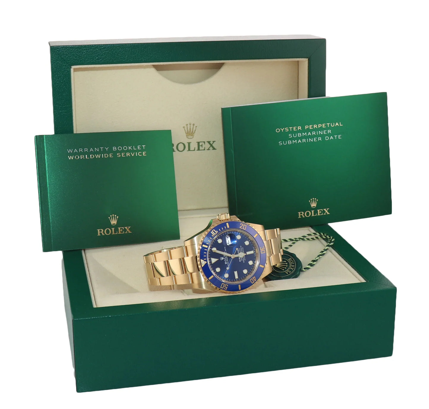 2023 MINT Rolex Sunburst Blue Dial Ceramic 126618 Yellow Gold 41 Watch Box