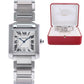 MINT Cartier Tank Francaise 2302 Large Size Stainless Steel White Roman Automatic Watch Box