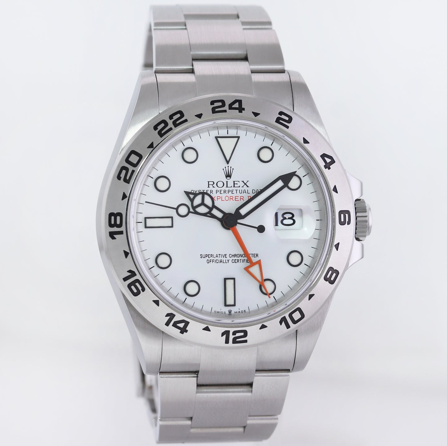 MINT 2022 Rolex Explorer 2 II 42mm 226570 White Steel Date Stainless Steel Watch