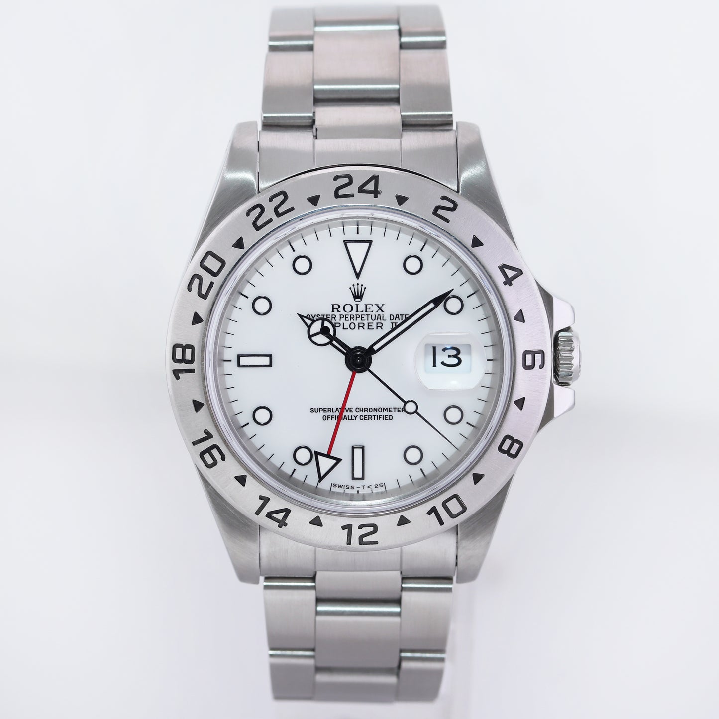 TRITIUM Rolex Explorer II White 16570 40mm Polar Stainless Steel GMT Watch Box