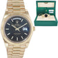 2020 Mint PAPERS Rolex Day-Date 40 President 228238 Black Stick Yellow Gold Watch