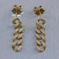 14k Yellow Gold 0.30ctw Diamond Cuban Link Chain Dangle Stud Earrings