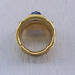Elizabeth Gage 18k Yellow Gold Sapphire & Diamond Tapered Templar Ring