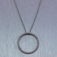 Roberto Coin 18k White Gold Small Circle Diamond Pendant 15" Necklace