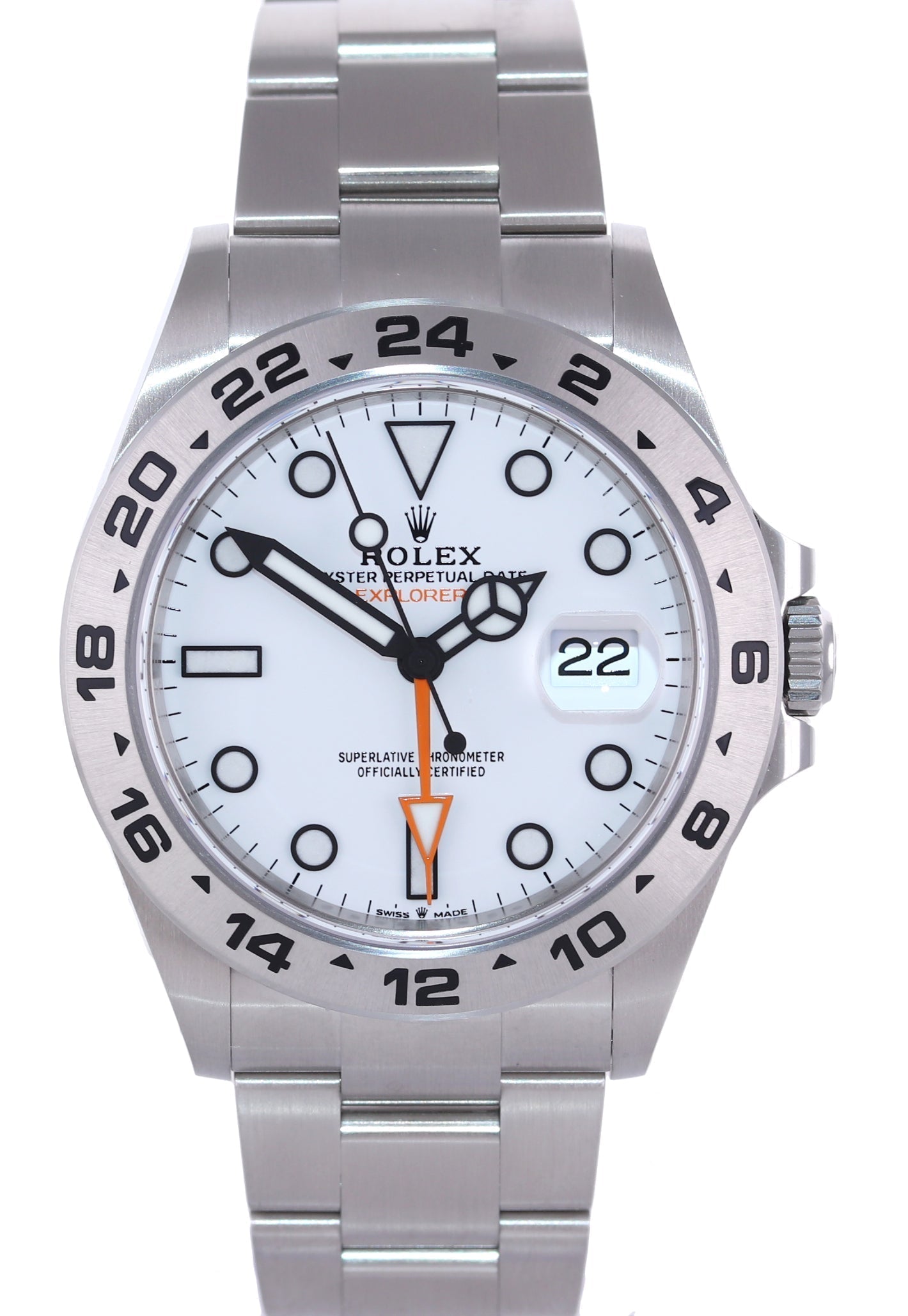 2023 NEW PAPERS Rolex Explorer II 42mm 226570 White Polar Steel Watch Box
