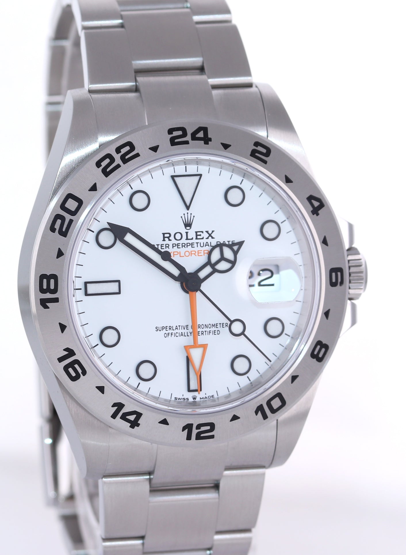2022 NEW PAPERS Rolex Explorer II 42mm 226570 White Polar Steel Date Watch Box