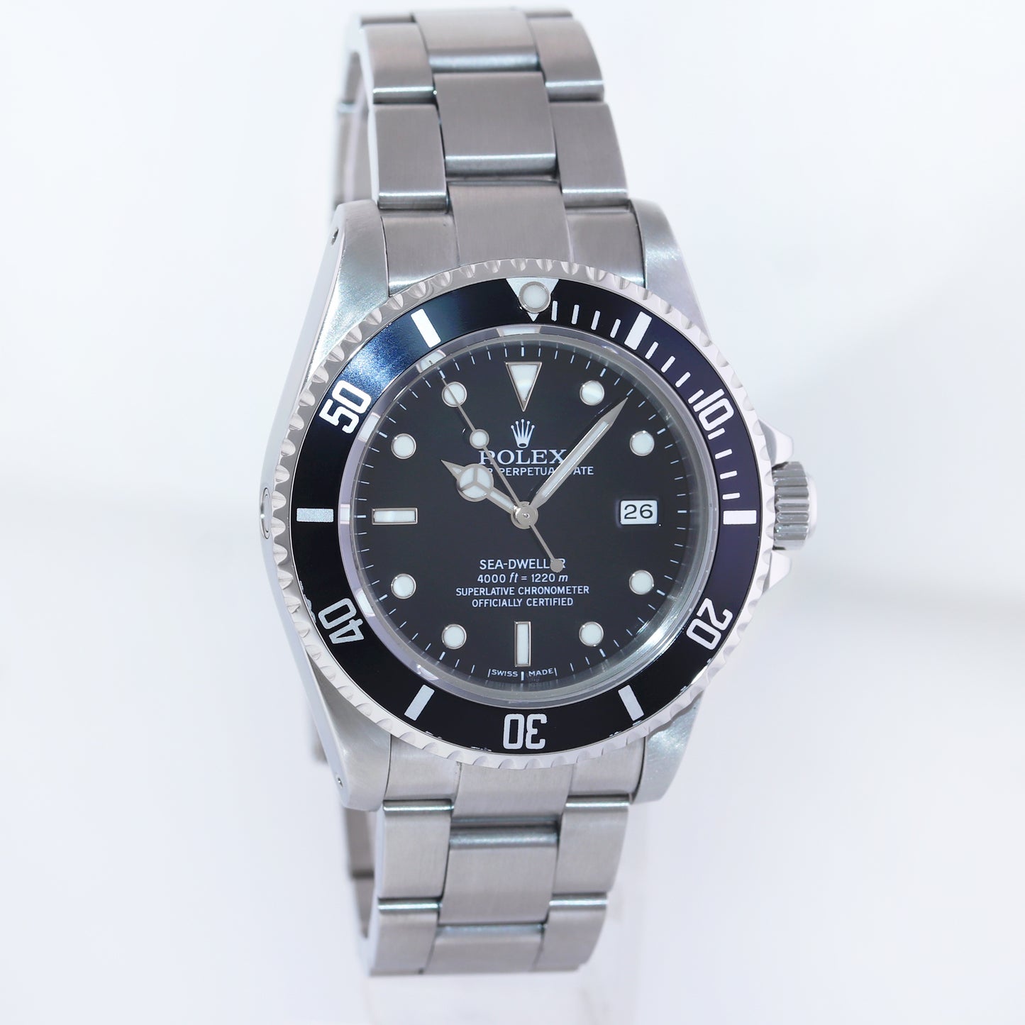 1983 Triple 6 Rolex Sea-Dweller Steel 16660 Black Dial Date 40mm Watch Box