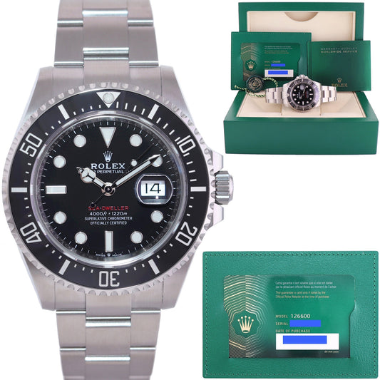 2023 NEW PAPERS Rolex Red Seadweller SD43 126600 43mm Mark 2 Watch Box