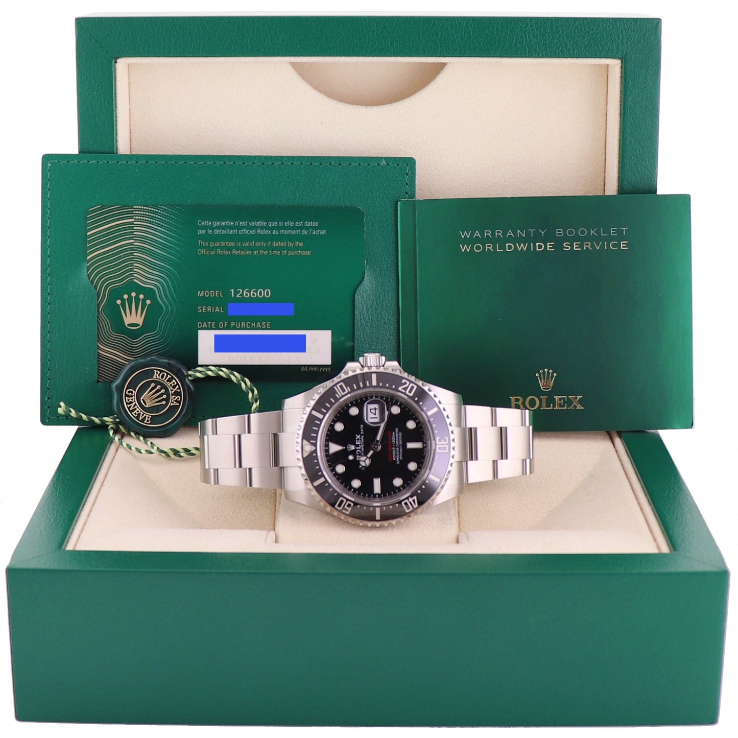 2022 MINT PAPERS Rolex Red Seadweller SD43 126600 43mm Mark 2 Watch Box