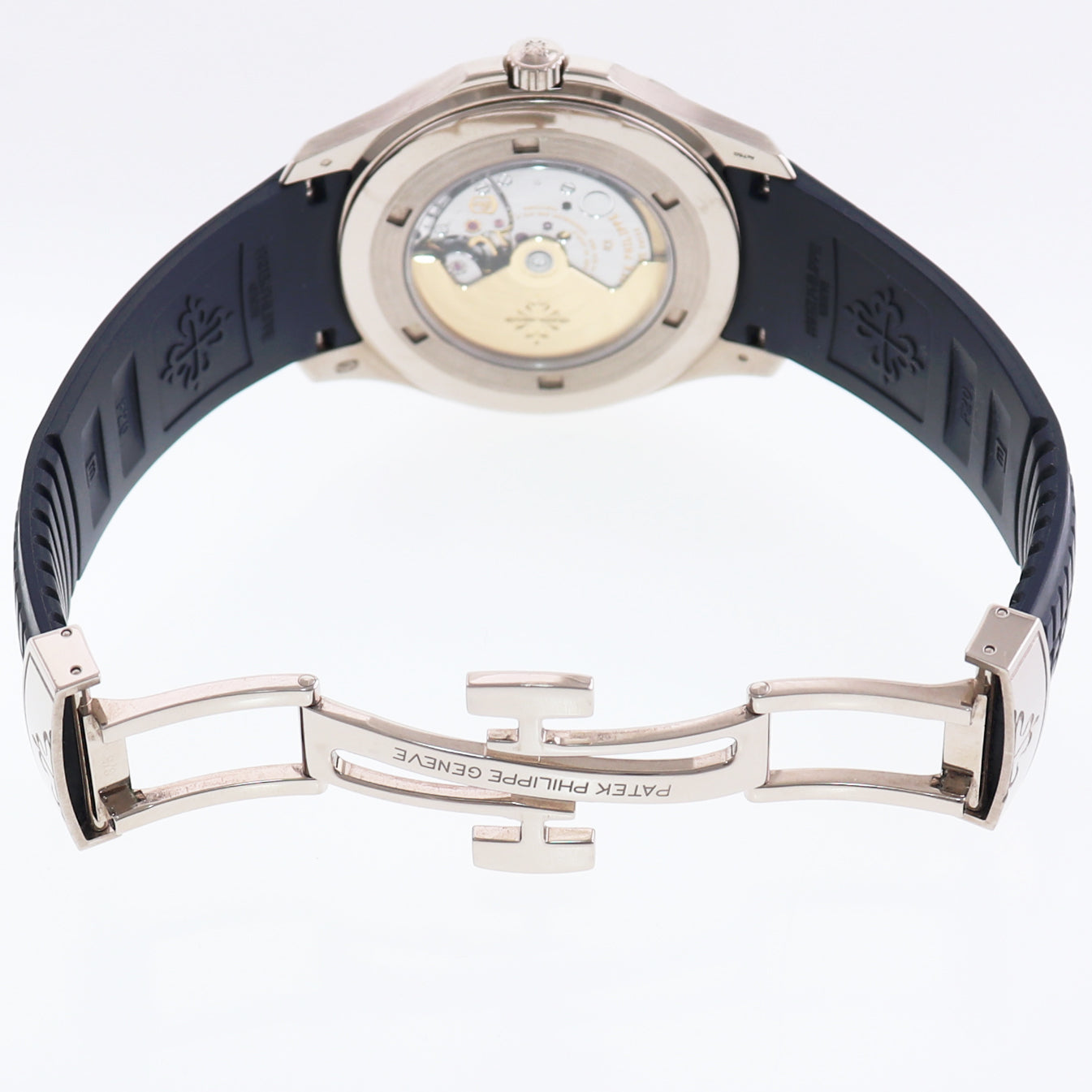 MINT 2019 Patek Philippe Aquanaut 5168G White Gold 42mm Blue Rubber Watch