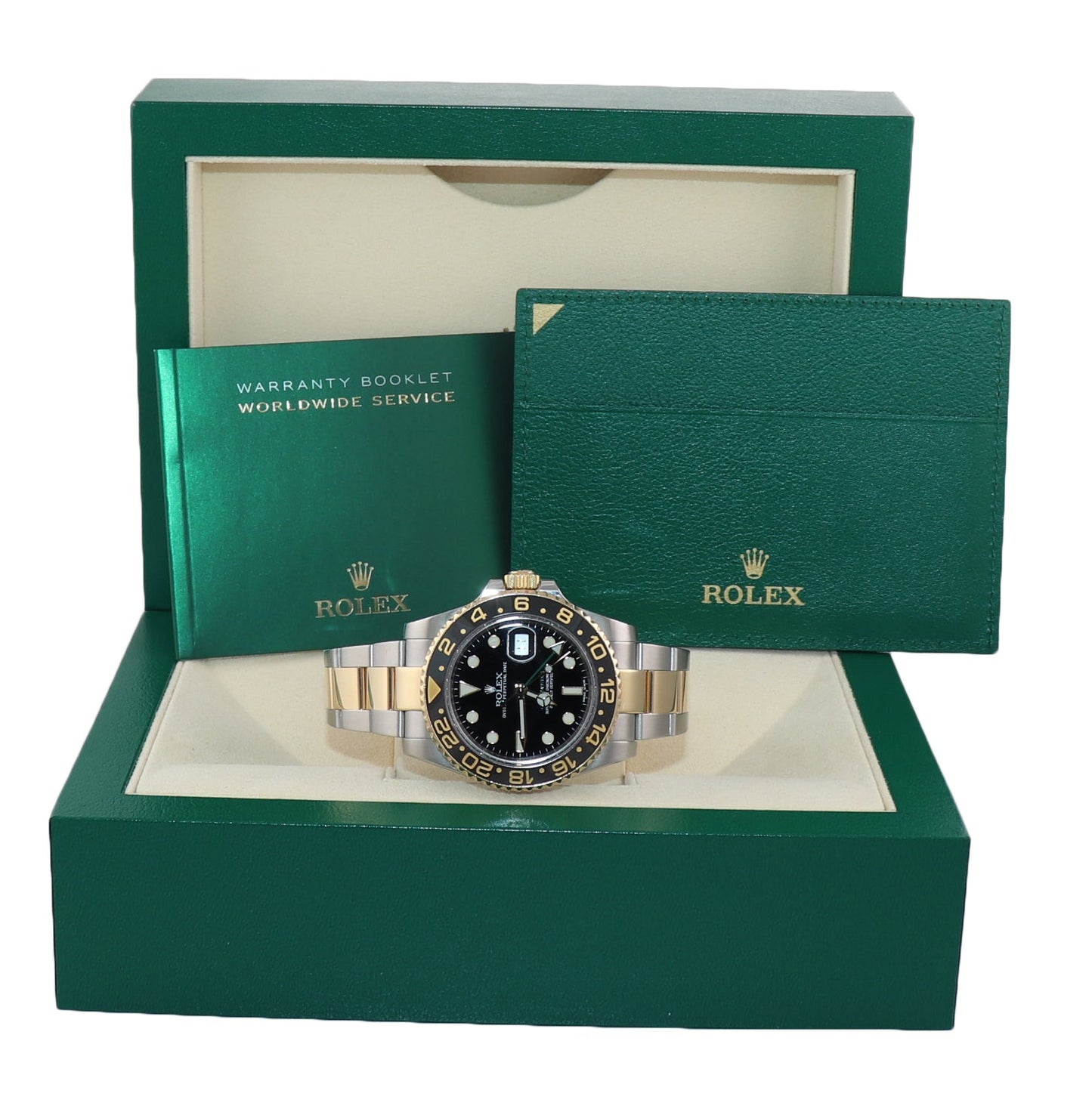 MINT 2018 Rolex GMT-Master 2 Ceramic 116713 Black Two Tone Steel Gold Watch Box
