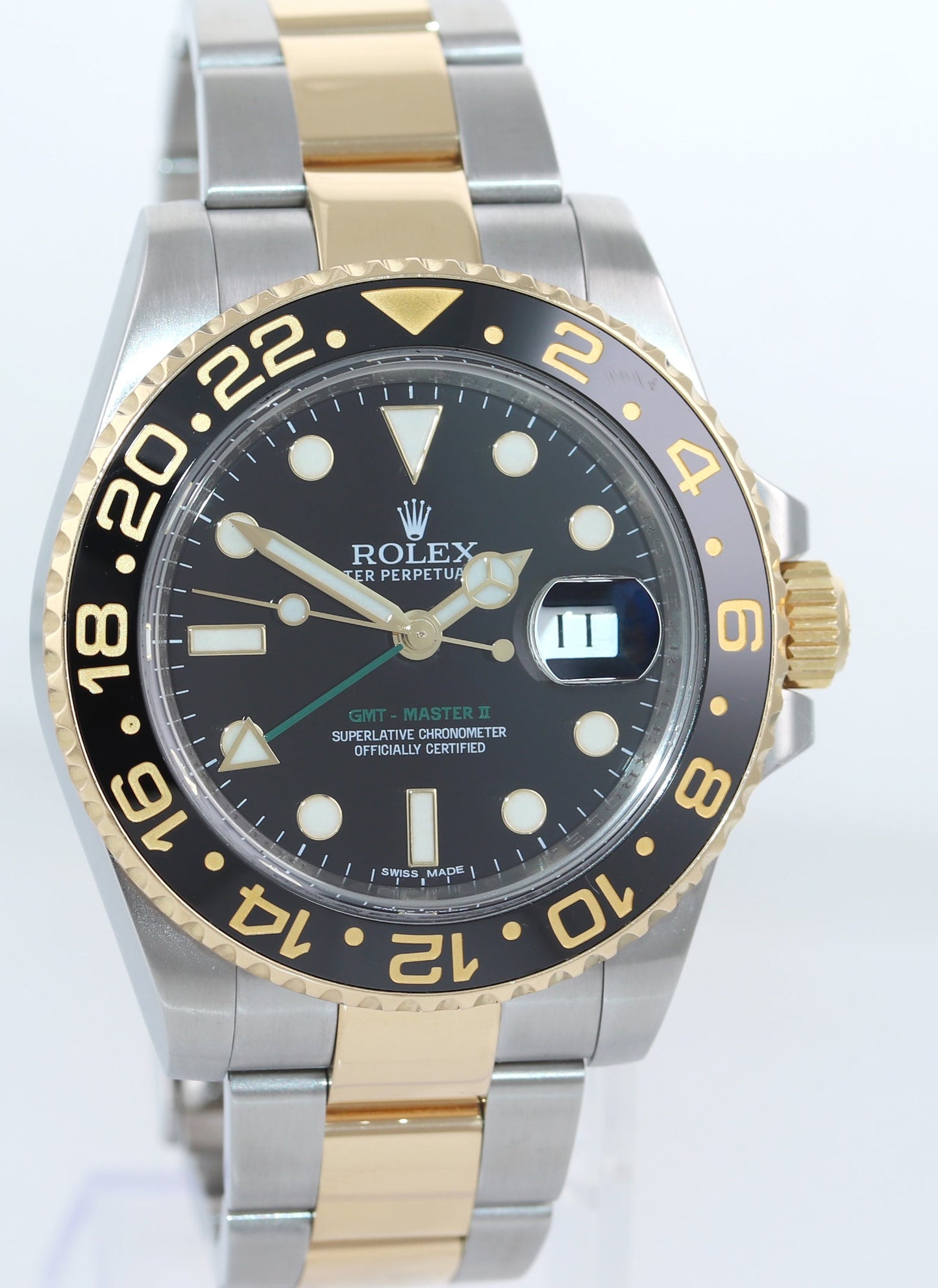 MINT 2018 Rolex GMT-Master 2 Ceramic 116713 Black Two Tone Steel Gold Watch Box