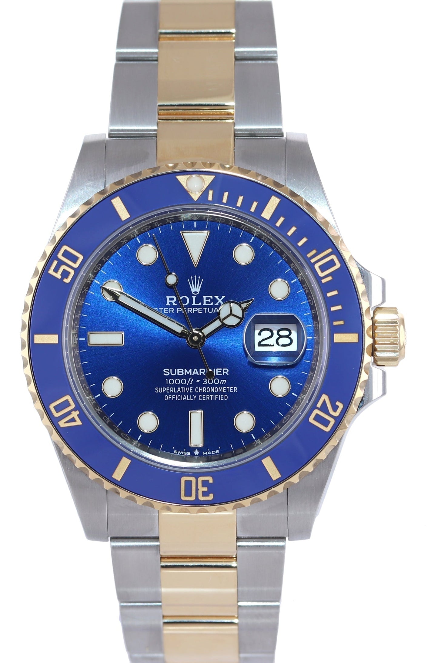 2022 NEW PAPERS Rolex Submariner 41mm Blue 126613LB Two Tone Gold Watch Box