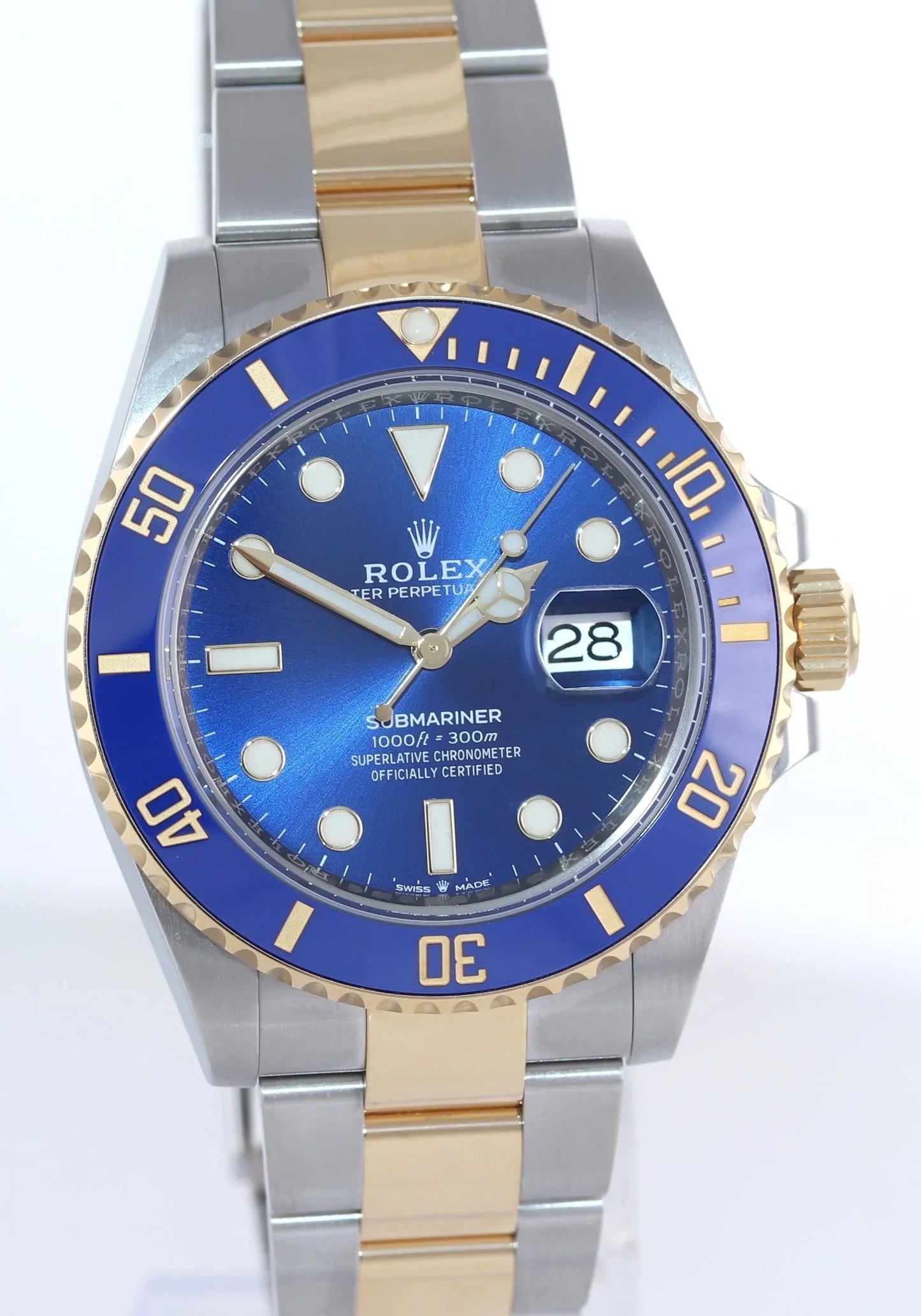 2021 NEW PAPERS Rolex Submariner 41mm Blue 126613LB Two Tone Gold Steel Watch