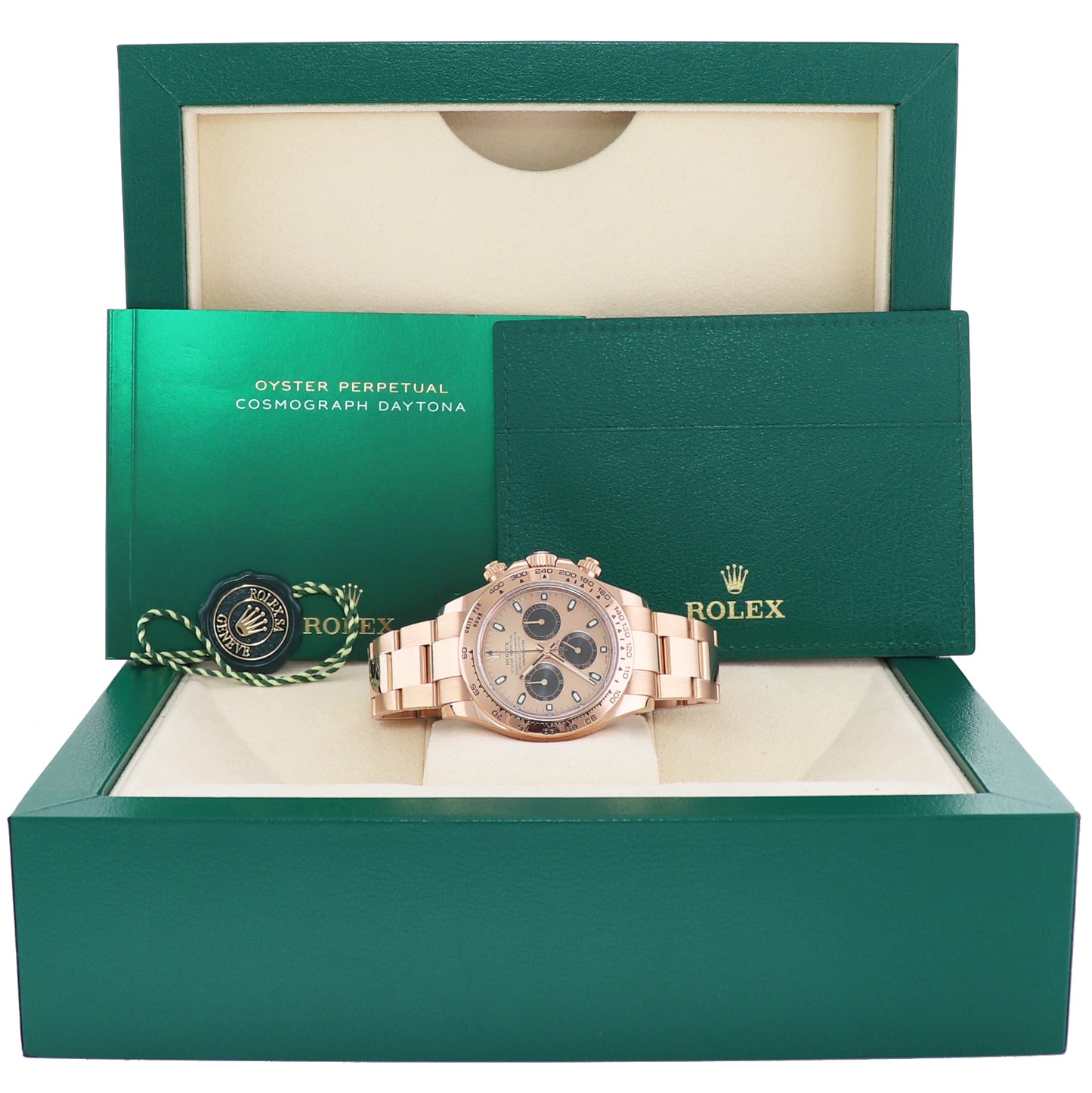 MINT Rolex Daytona Cosmograph Rose Gold Sundust Panda 116505 Chrono Watch Box