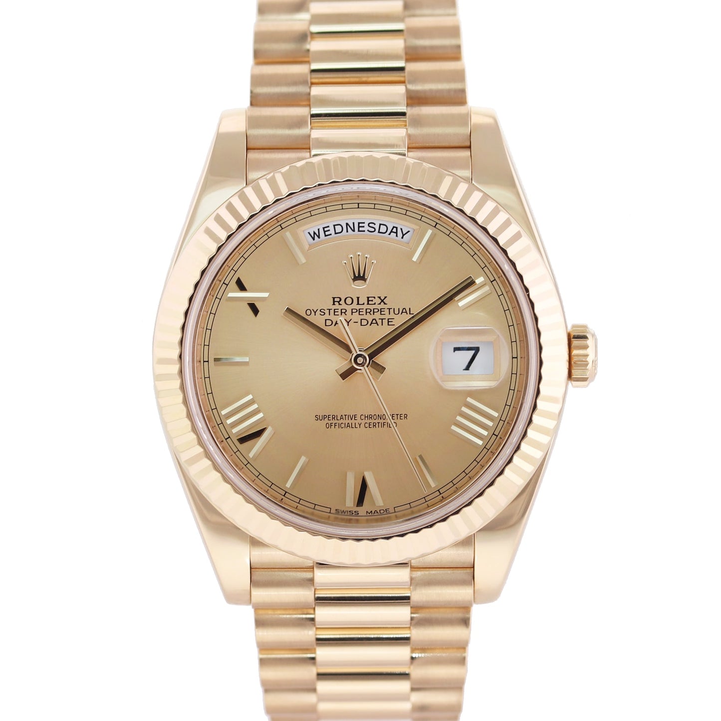 Copy of MINT 2020 Rolex Day-Date 40 President 228238 Champagne Roman Gold Watch Box