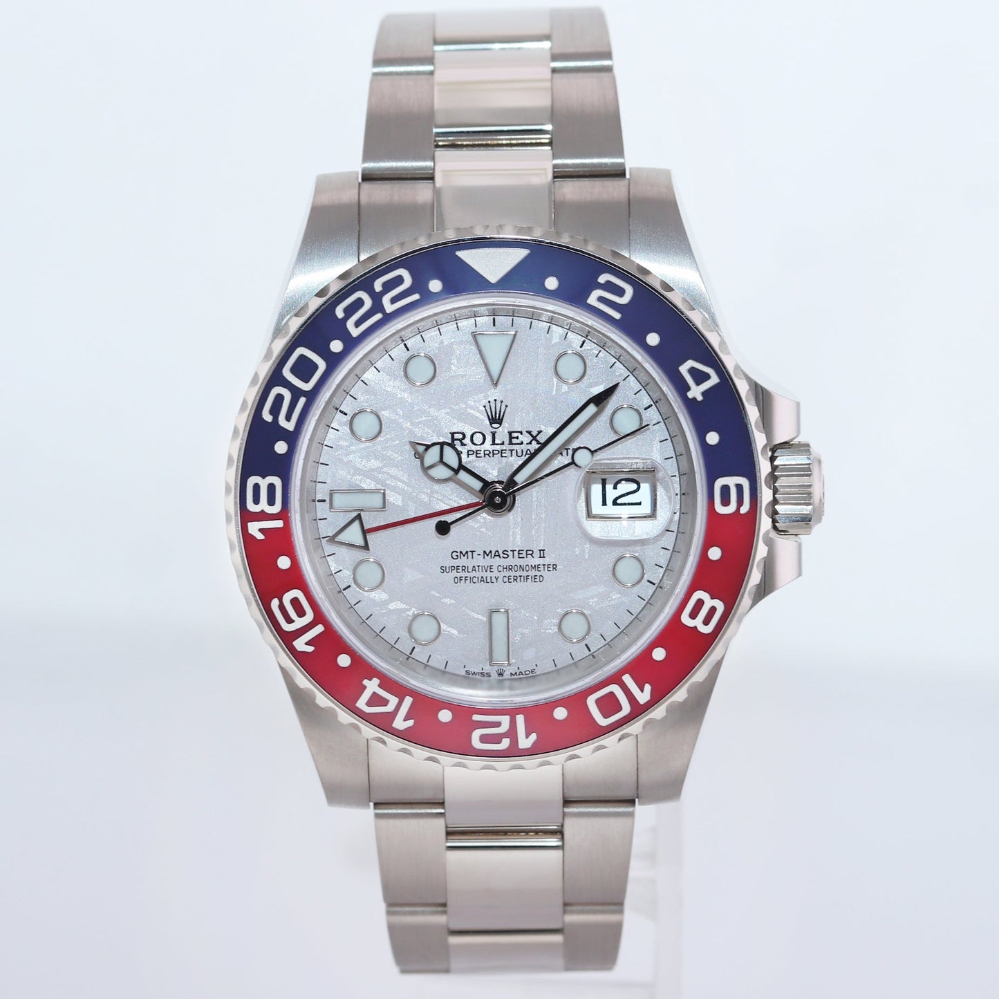 2022 NEW PAPERS Rolex GMT-Master II 126719 Pepsi METEORITE White Gold Watch Box