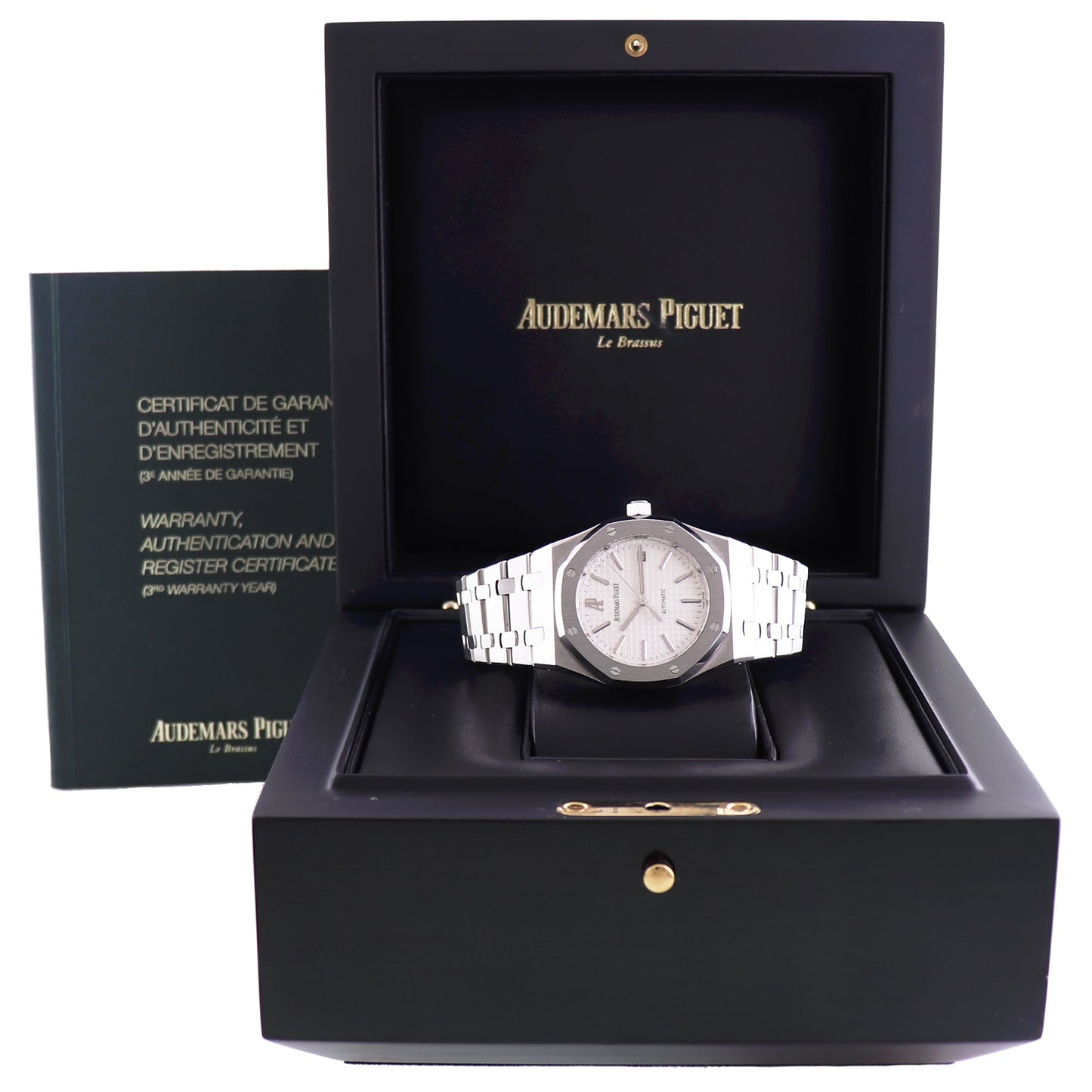 MINT Audemars Piguet Royal Oak White Dial 39mm Steel 15300 Date Watch Box