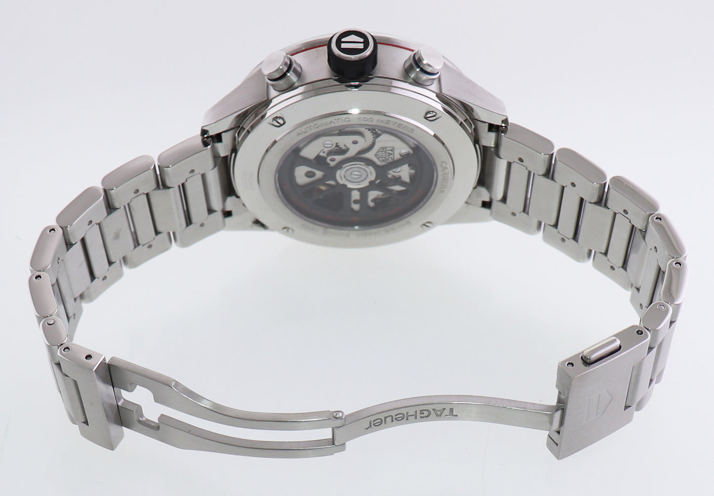 MINT TAG Heuer Carrera Skeleton Chronograph GMT CBG2A1Z.BA0658 45mm Steel Watch