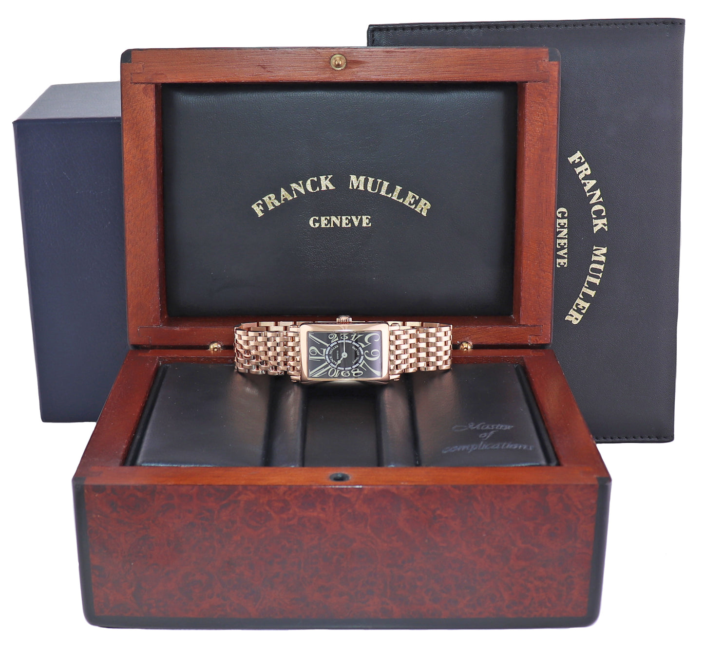 MINT Franck Muller Long Island 900QZ 18K Rose Gold Watch Box Papers