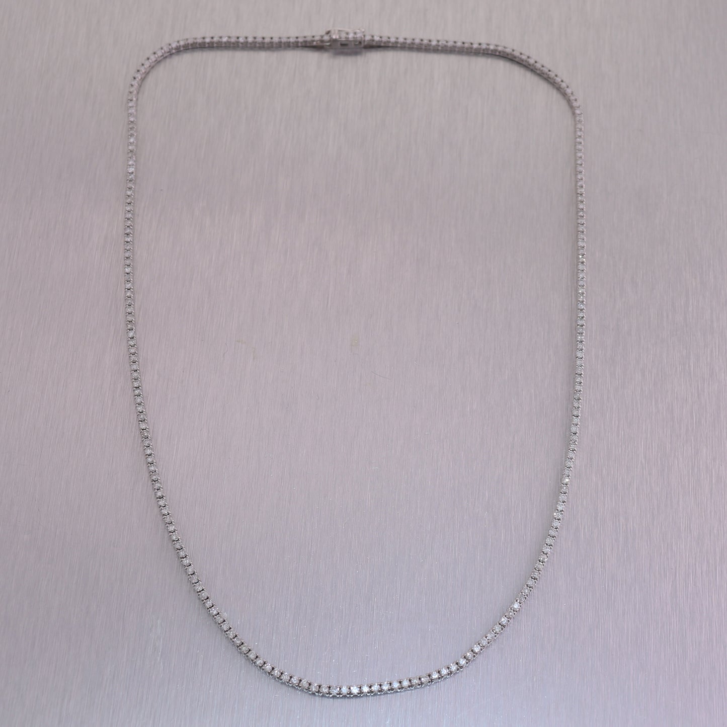 14k White Gold 4.75ctw Diamond Tennis 18" Necklace