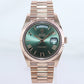 MINT 2019 PAPERS Rolex President 40mm Rose Gold Olive Green 228235 Watch Box