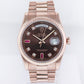 2014 PAPERS Rolex President Day Date Rose Gold 118235 Chocolate Ruby Diamond Watch
