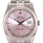 2012 MINT Rolex DateJust Steel White Gold Fluted Pink 116234 36mm Jubilee Watch