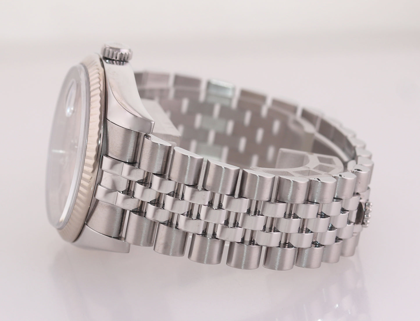2012 MINT Rolex DateJust Steel White Gold Fluted Pink 116234 36mm Jubilee Watch