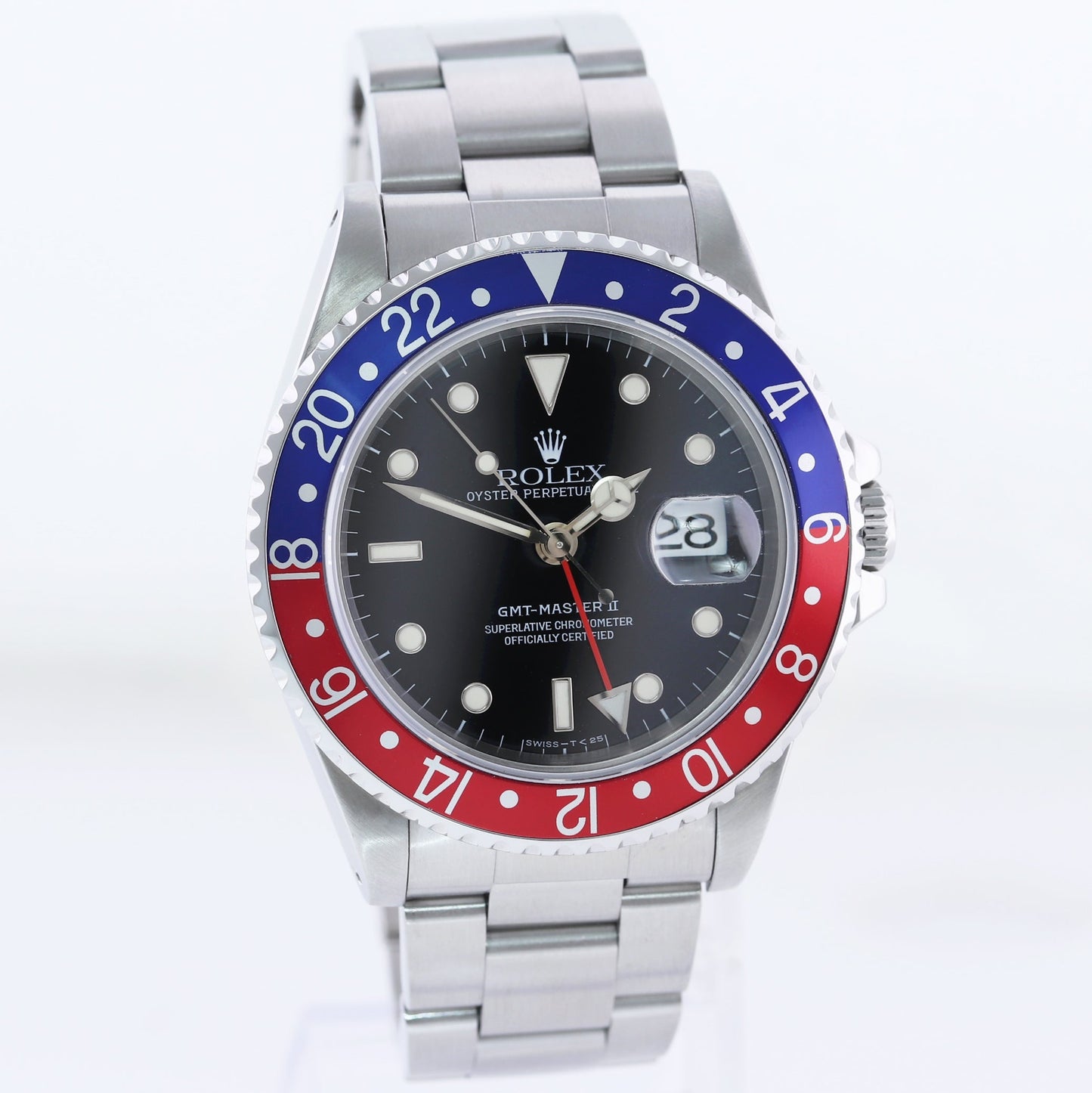 MINT  Rolex GMT-Master II Pepsi Blue Red Steel 16710 40mm Watch Box