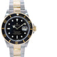 2002 GOLD BUCKLE Rolex Submariner 16613 Gold Steel Two Tone Black Dial Watch Box