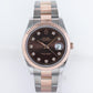 MINT 2022 Rolex DateJust 41 126331 Chocolate Diamond Rose Gold Two-Tone Watch