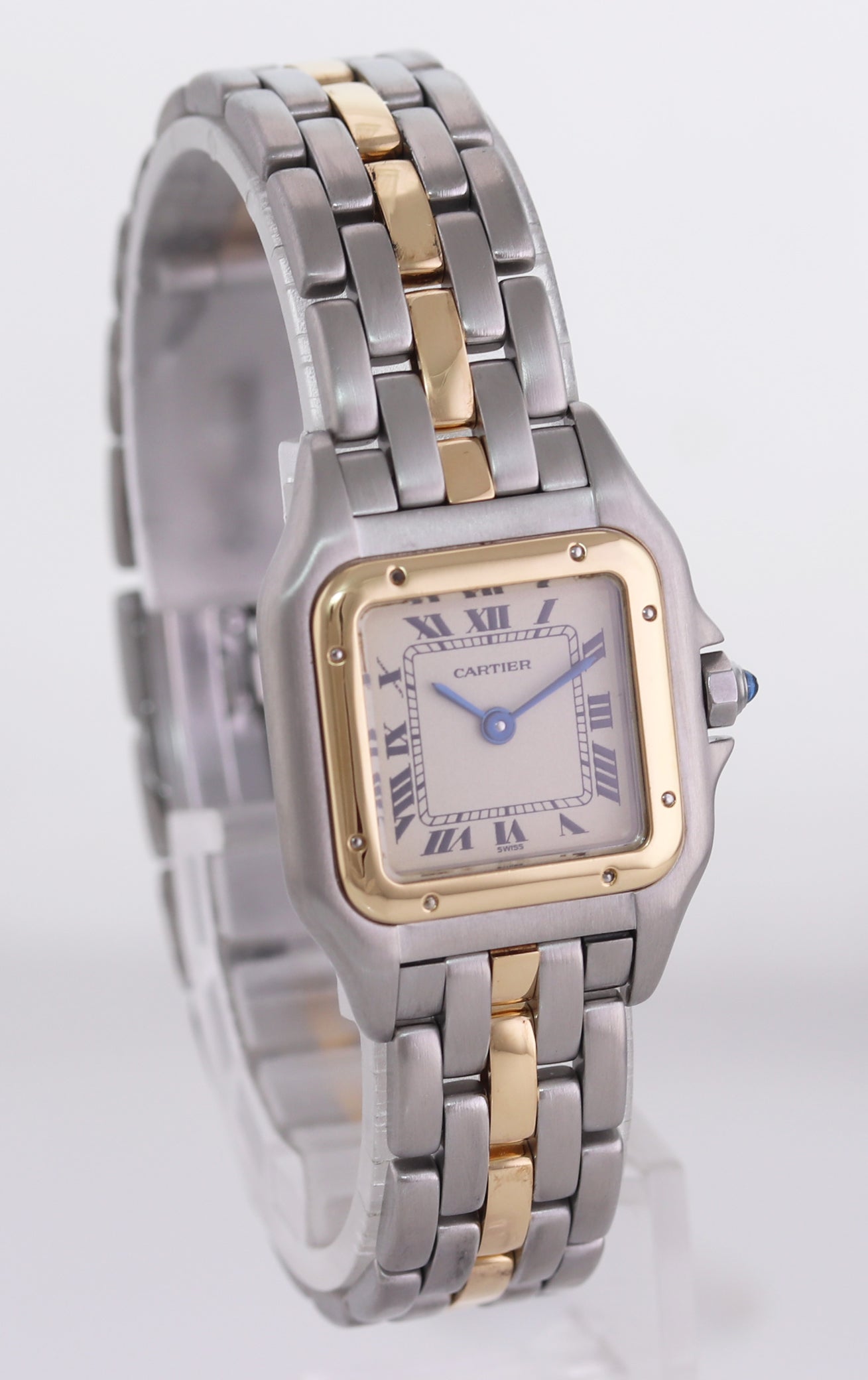 Ladies Cartier Panthere Two Tone Gold Beige Roman 22mm Quartz One Row Watch
