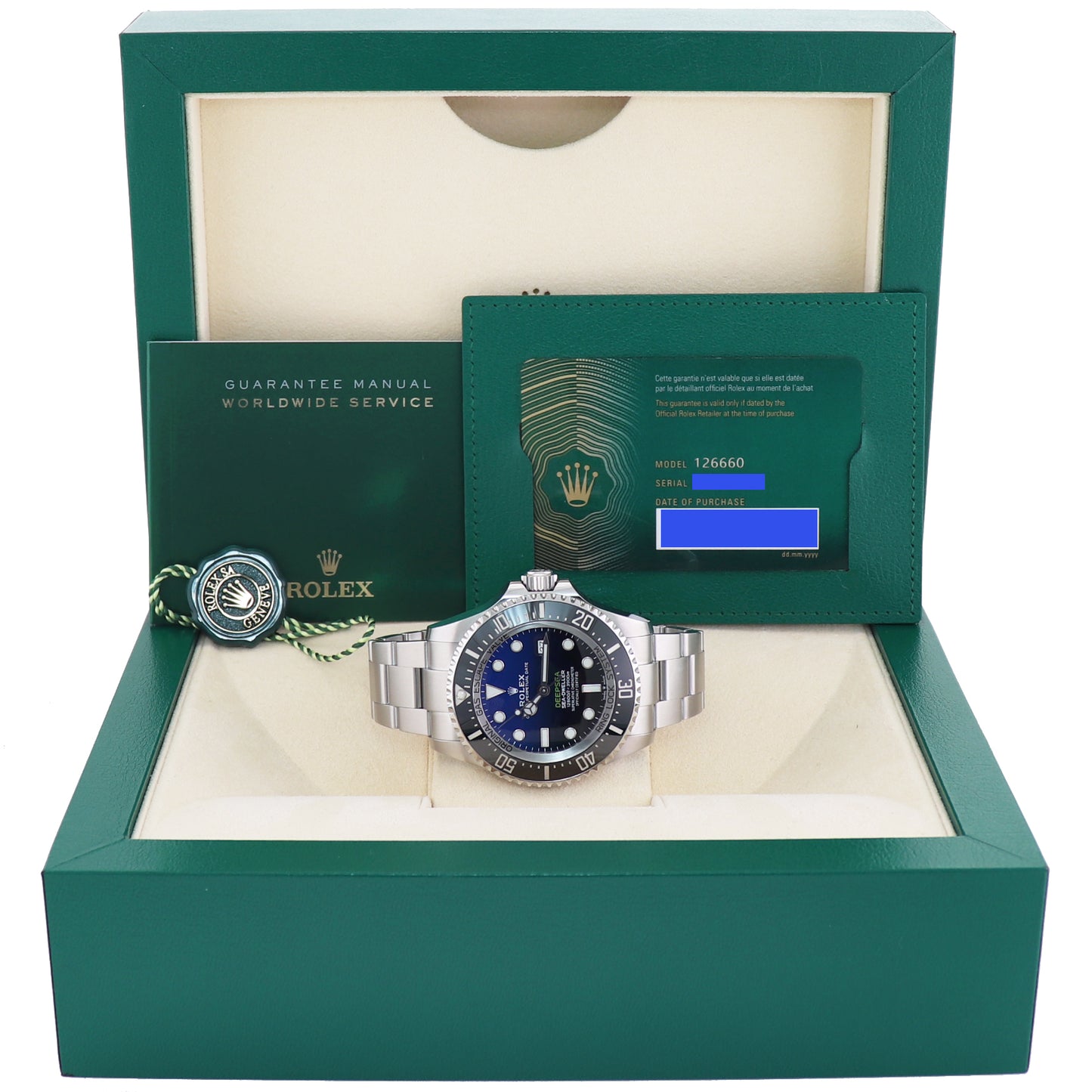 2021 NEW PAPERS Rolex Sea-Dweller Deepsea James Cameron Blue 126660 44mm Watch