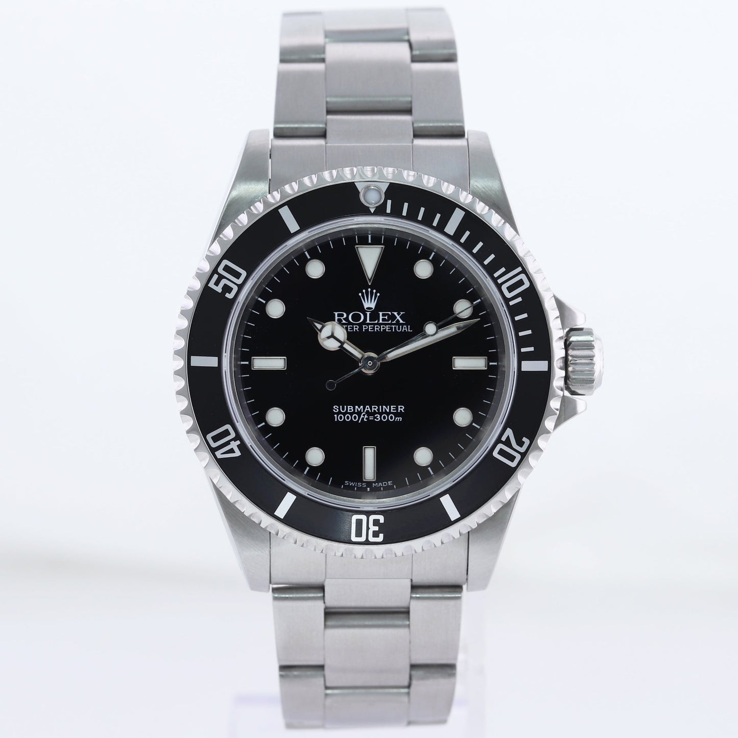 1999 MINT Rolex Submariner No-Date 2 line dial 14060 Steel Black 40mm Watch Box