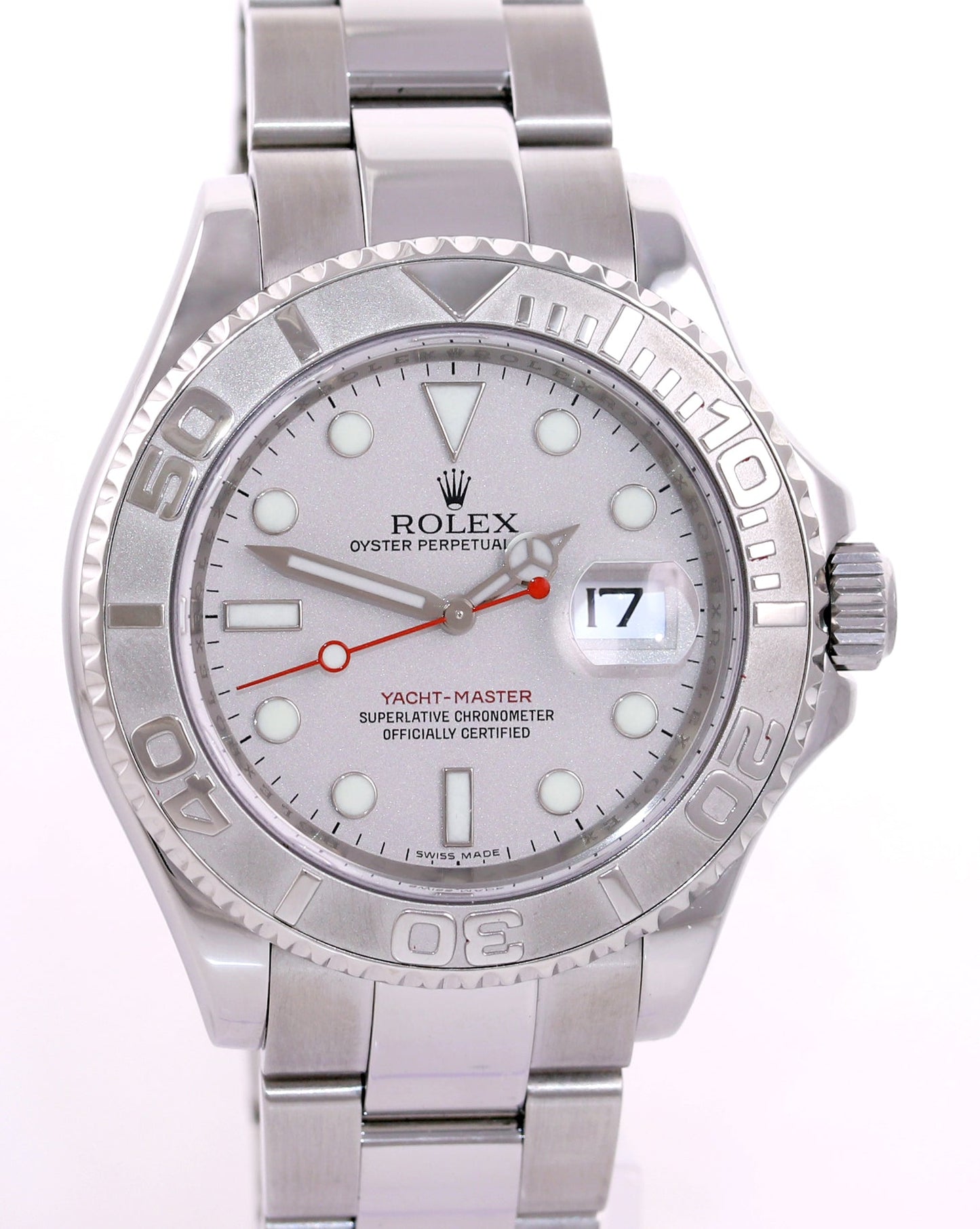 2011 ENGRAVED REHAUT Rolex Yacht-Master 16622 Steel Platinum Bezel Oyster 40mm Watch Box