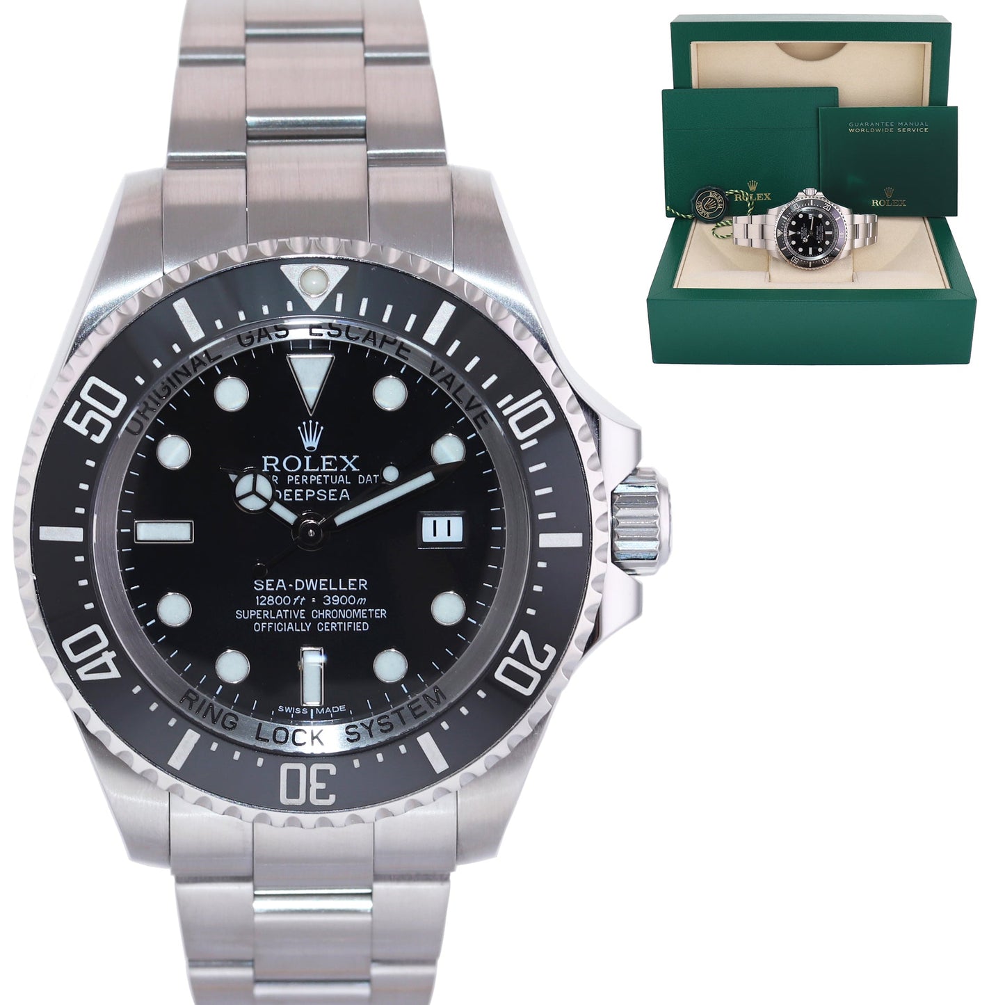 2015 MINT Rolex Sea-Dweller Deepsea Black 116660 44mm Stainless Steel Watch Box