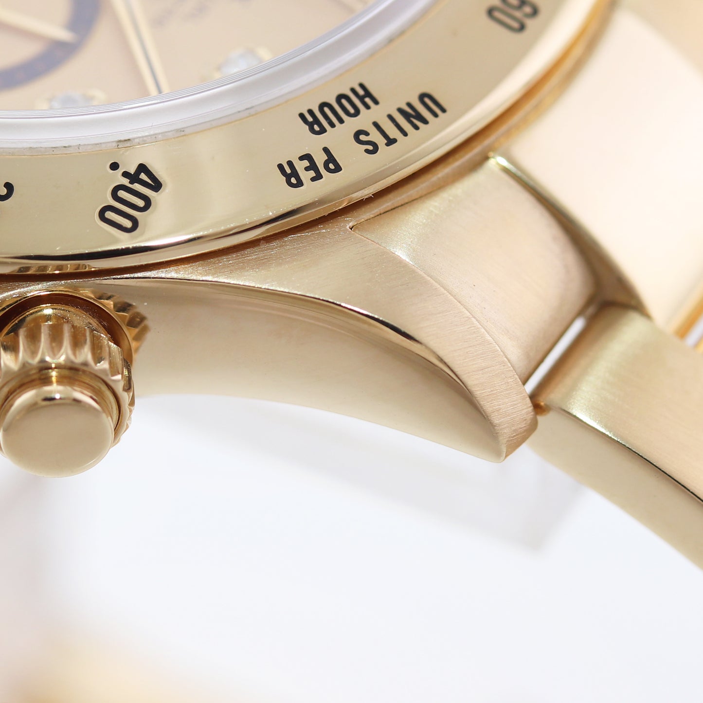 PAPERS Rolex Daytona 16528 Zenith Champagne Diamond Inverted 6 Yellow Gold Watch