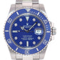 2015 Diamond Rolex Submariner Smurf 116619 White Gold Blue Ceramic Watch Box