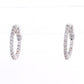 Estate Vintage 14k White Gold 0.96ctw Diamond In & Out Hoop Earrings