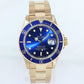 MINT Rolex 16618 Submariner 18K Yellow Gold Blue Sunburst 40MM Watch Box