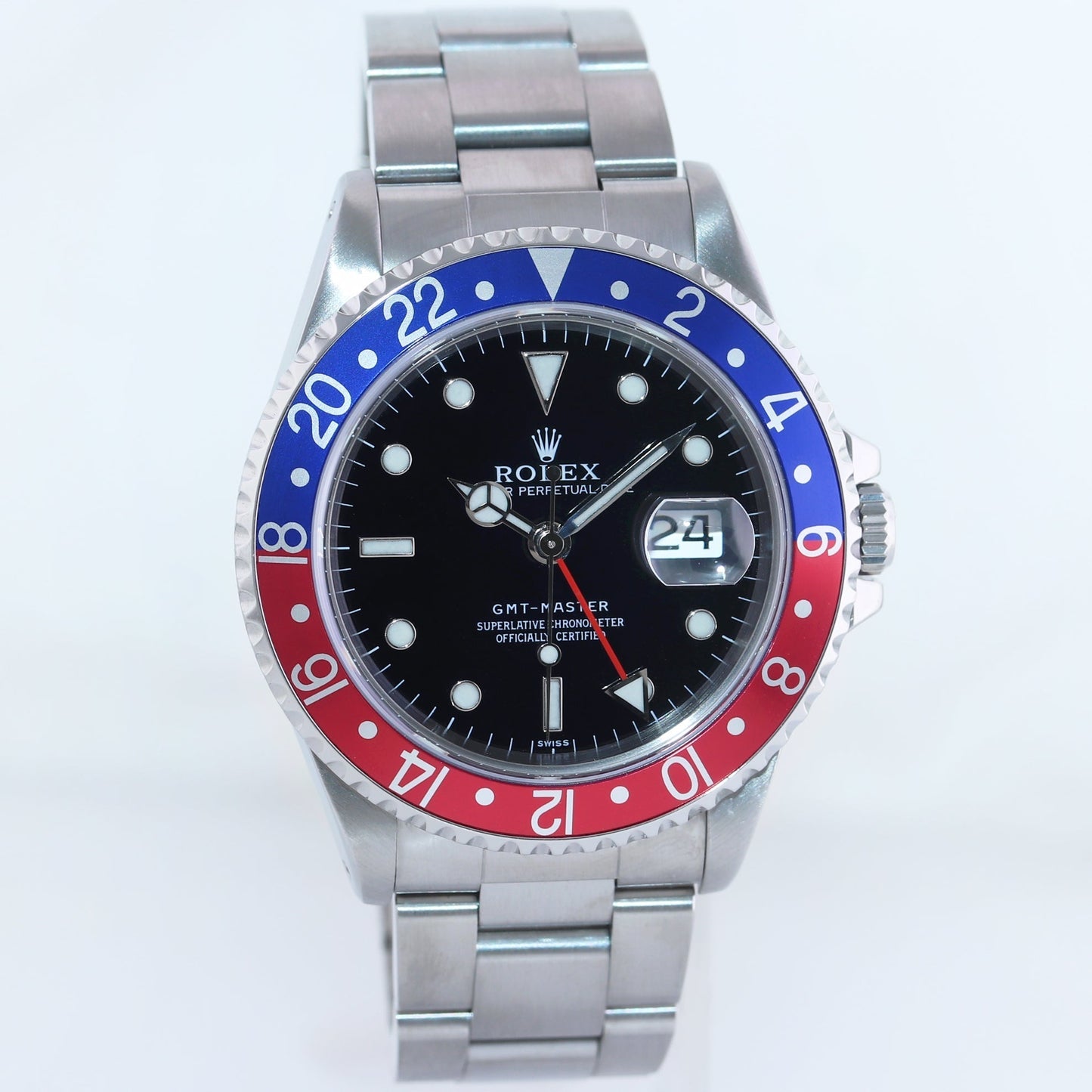 1999 MINT Rolex GMT-Master Pepsi 40mm Blue Red Steel 16700 Watch Box