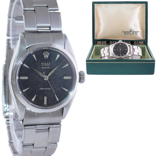Rolex Date 6426 Steel Black Dial 34mm Oyster Perpetual Watch Box