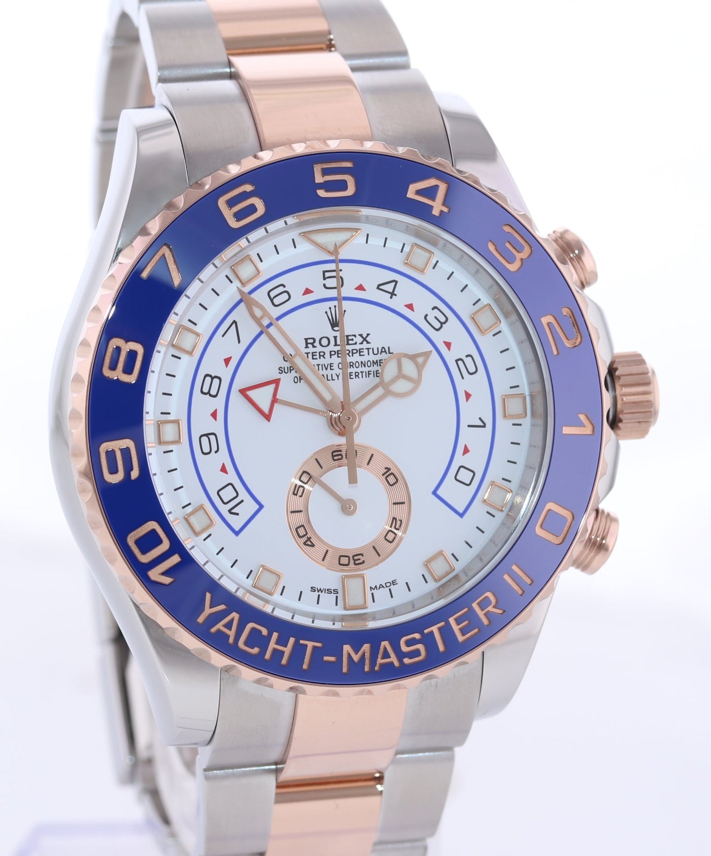 MINT 2022 Rolex Yacht-Master II 116681 Steel Everose Gold Mercedes Hands Watch
