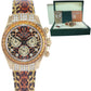 MINT Rolex Daytona 116598SACO Yellow Gold Leather Leopard Safari Diamond Watch