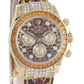 MINT Rolex Daytona 116598SACO Yellow Gold Leather Leopard Safari Diamond Watch