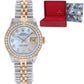Diamond Ladies Rolex DateJust 26mm 69173 Two Tone 18k Gold Steel Mother of Pearl Watch