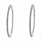 Modern 14k White Gold 2ctw Diamond In & Out Hoop Earrings